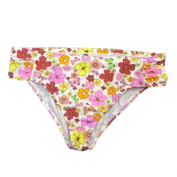 California Waves Plus Size Floral-Print Swim Bottoms Size 1 (16/18) - Picture 2 of 4